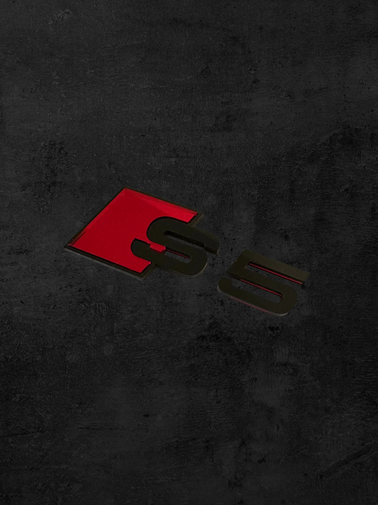 Emblemat Audi A5 S5 RS5 na klapę tył, znaczek lustrzany z efektem świecenia, tuning Audi akcesoria 3D, czerwony neonowy emblemat 3M.